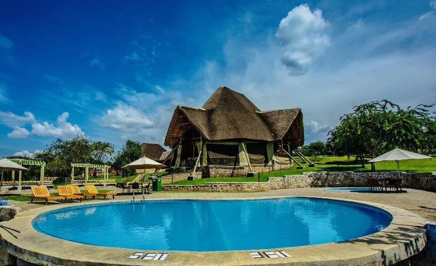 Kigambira Safari Lodge pool at Lake Mburo