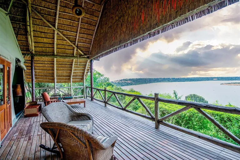 Mweya Safari Lodge deluxe tent patio